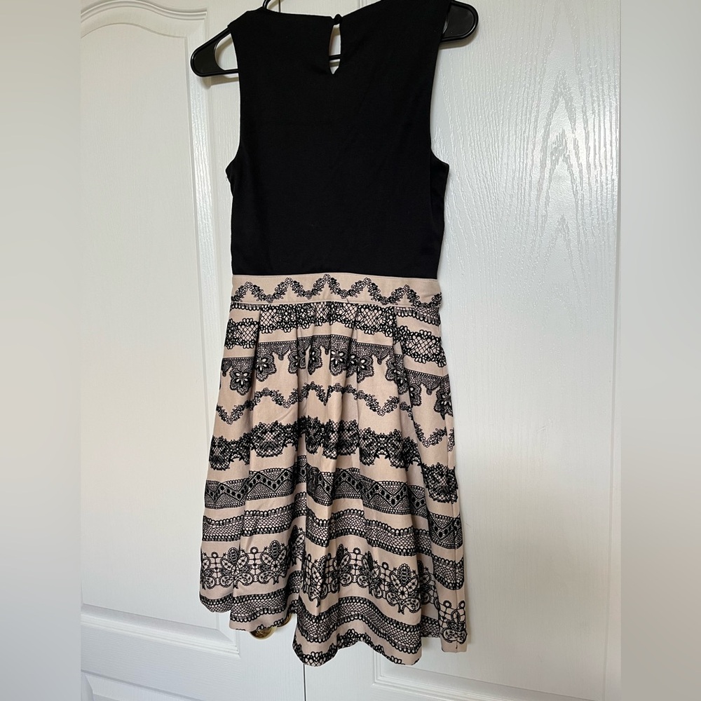 Elle Black and Cream Lace Dress - Picture 2 of 3
